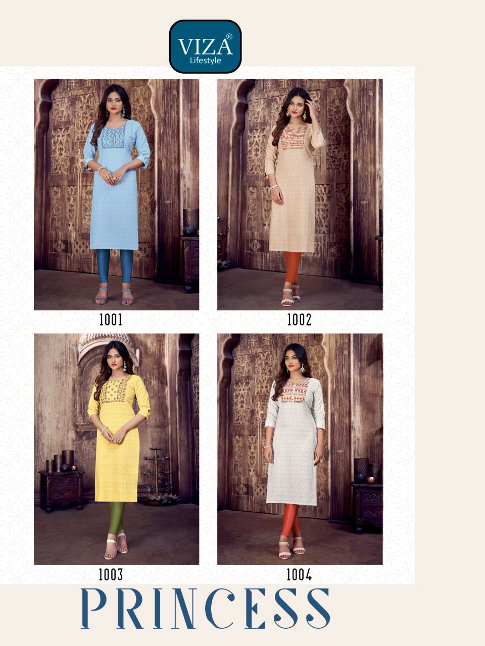 Viza lifestyle Princess Ethnic Wear Wholesale Cotton Kurtis Catalog